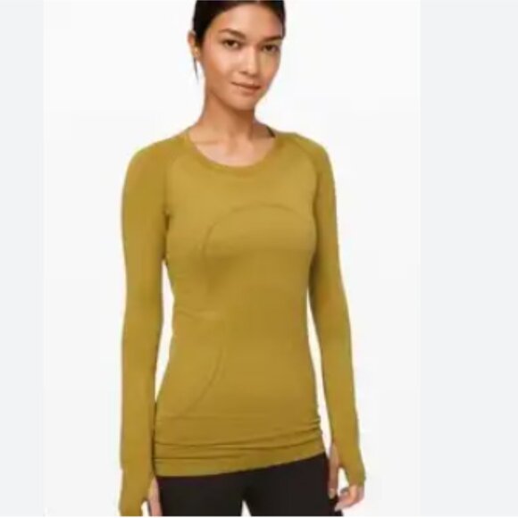 Lululemon Swiftly Tech Long Sleeve 2.0 Shirt Size 4 in Yellow Pear Run Yoga EUC - Picture 1 of 9
